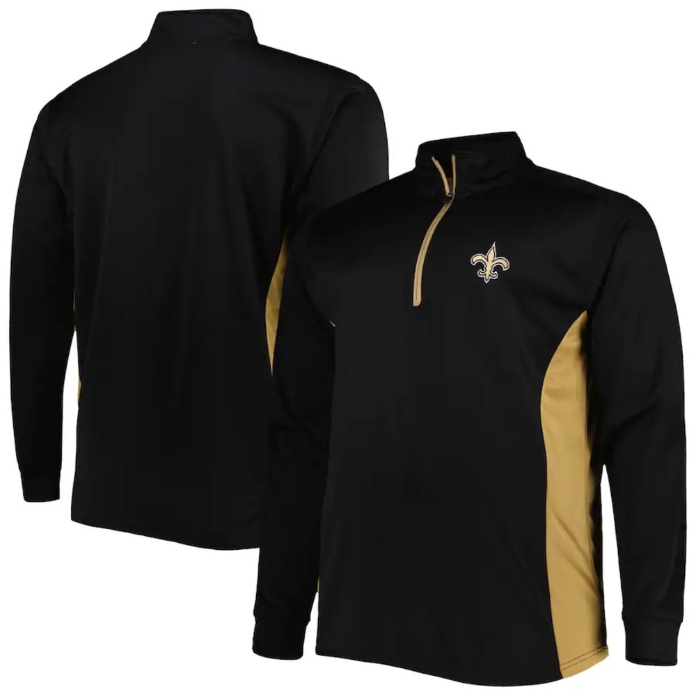 Men's Black New Orleans‎ Saints Quarter-Zip Top NWT Size S